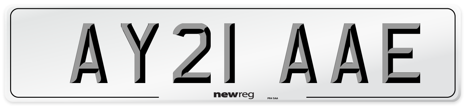 AY21 AAE Number Plate from New Reg